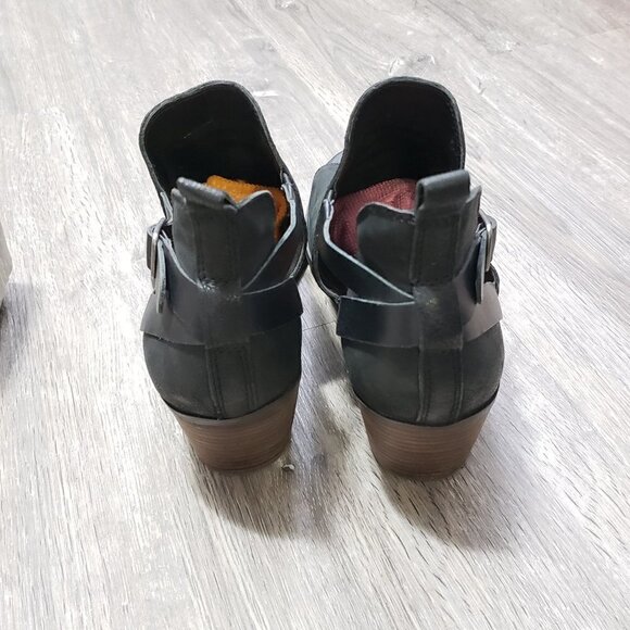 Lucky Brand * Black Leather Open Toe Booties * 9.5 - Picture 5 of 14